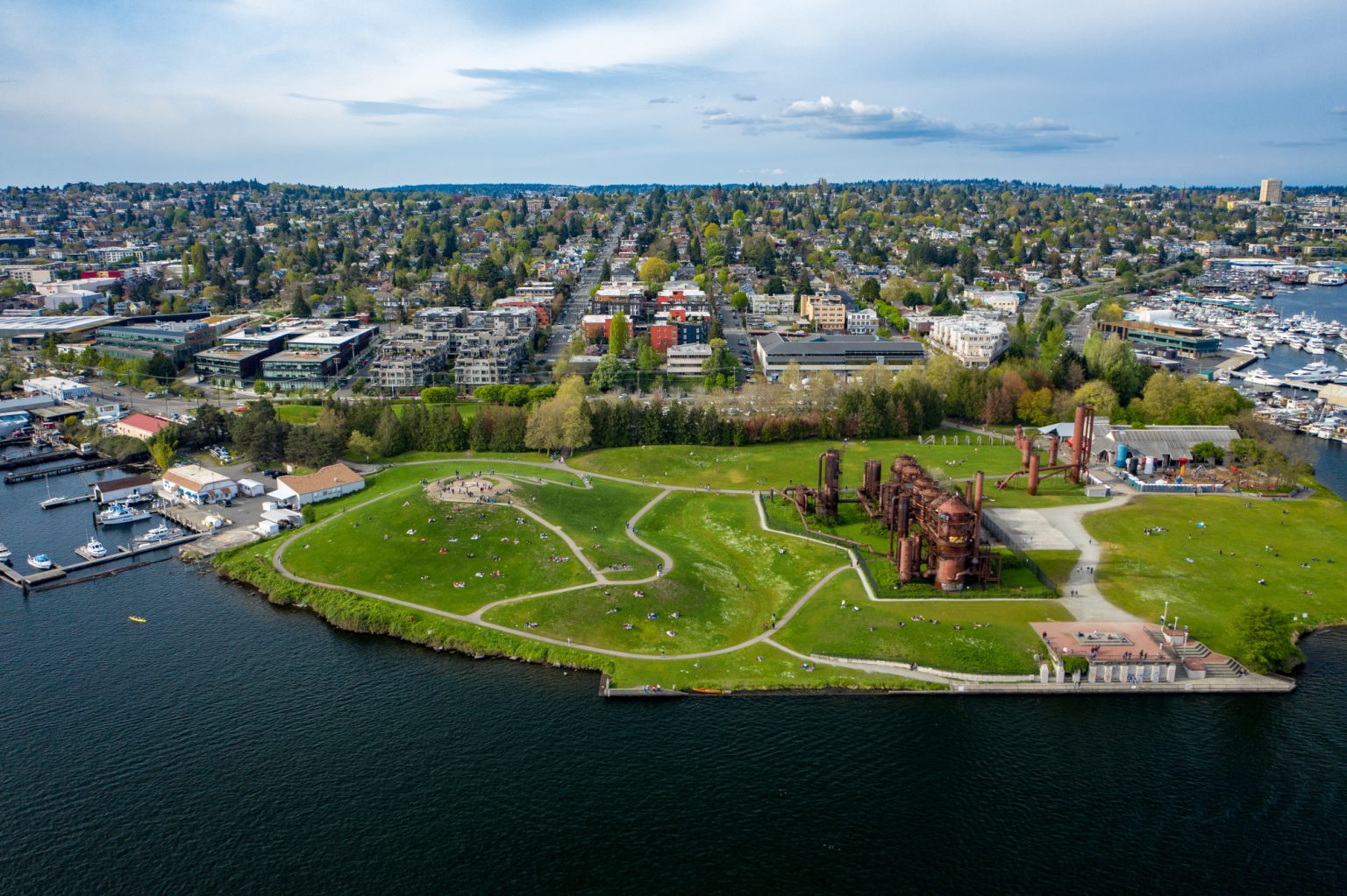 Aerial Drone Stock Of Gas Works Park Seattle Windermerenorth